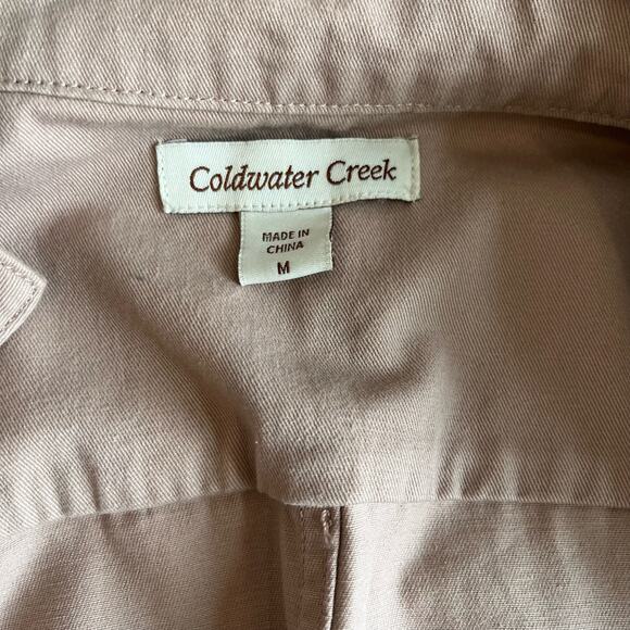 Coldwater Creek Jacket Medium Mauve PInk Cotton Drawstring Utility Zip Buttons - Picture 10 of 12